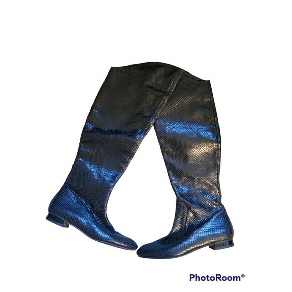 Via Spiga Over the Knee Snake Skin Leather Boots 7M - Picture 2 of 8